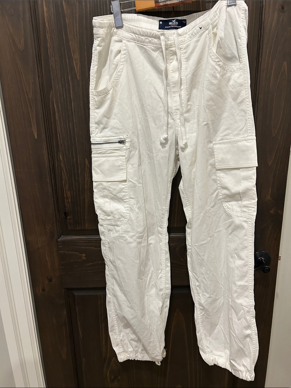 Hollister Cream Cargo Jogger Track Pants
